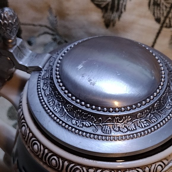 🎬 GERZ Ramstein/Pfalz Pewter Lidded Beer Stein - Picture 12 of 14